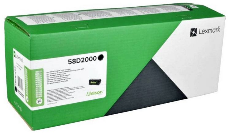 Produktbild: Lexmark R&uuml;ckgabe Tonerkassette MS725 MS821 MS822 MS823 MS825 MS826 MX721 MX722 MX822 MX826 Original Schwarz 7500 Seiten 58D2000