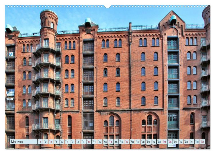 Produktbild: Hamburg - Ein Tag in der Speicherstadt (Wandkalender 2026 DIN A2 quer), CALVENDO Monatskalender