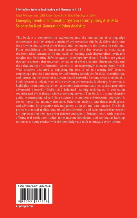 Produktbild: Emerging Trends in Information System Security Using AI & Data Science for Next-Generation Cyber Analytics