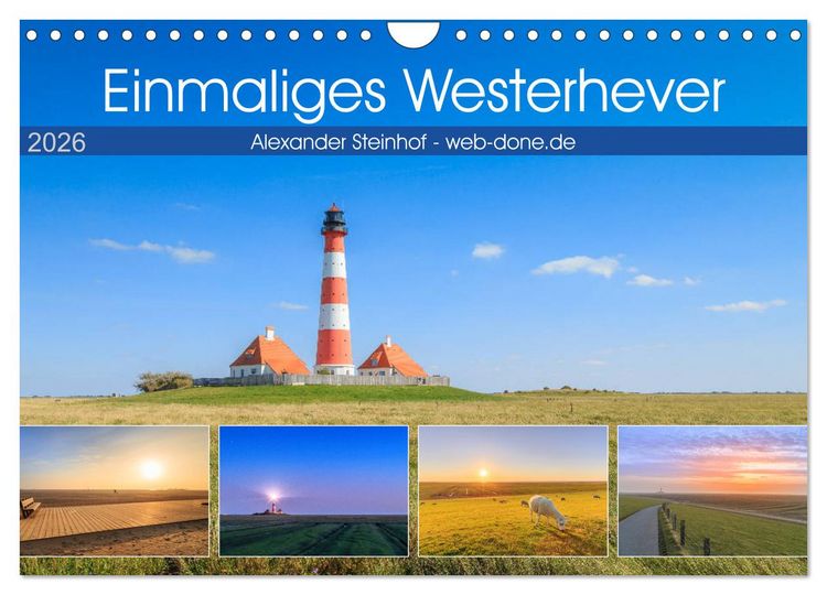 Produktbild: Einmaliges Westerhever (Wandkalender 2026 DIN A4 quer), CALVENDO Monatskalender