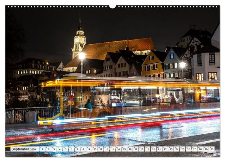 Produktbild: Nachts in T&uuml;bingen (hochwertiger Premium Wandkalender 2026 DIN A2 quer), Kunstdruck in Hochglanz