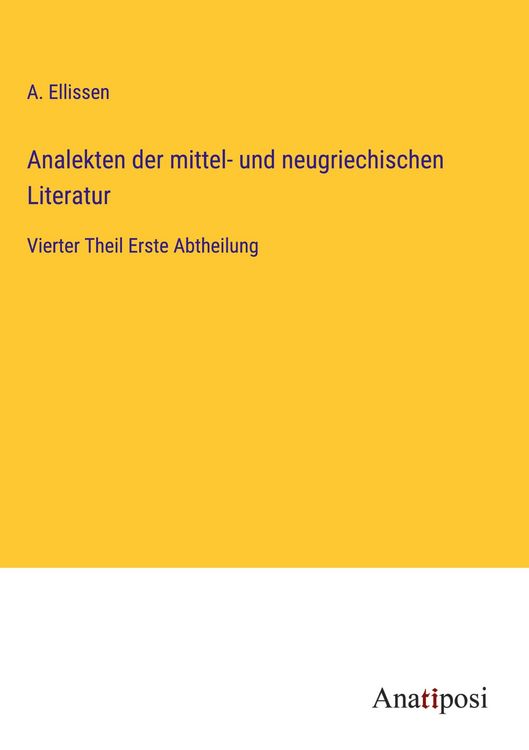 Produktbild: Analekten der mittel- und neugriechischen Literatur