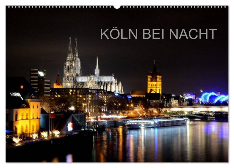 Produktbild: K&Ouml;LN BEI NACHT (Wandkalender 2026 DIN A2 quer), CALVENDO Monatskalender