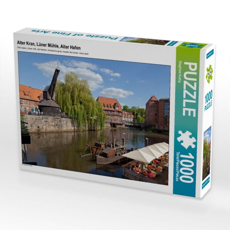 Produktbild: CALVENDO Puzzle Alter Kran, L&uuml;ner M&uuml;hle, Alter Hafen | 1000 Teile Lege-Gr&ouml;&szlig;e 64x48cm Foto-Puzzle f&uuml;r gl&uuml;ckliche Stunden