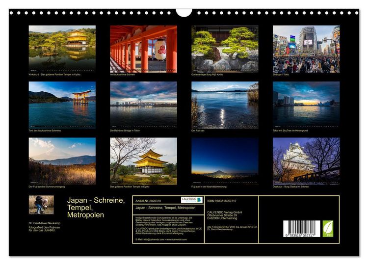 Produktbild: Japan - Schreine, Tempel, Metropolen (Wandkalender 2026 DIN A3 quer), CALVENDO Monatskalender