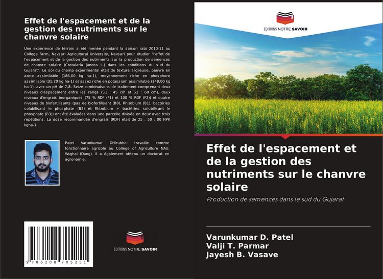 Produktbild: Effet de l'espacement et de la gestion des nutriments sur le chanvre solaire