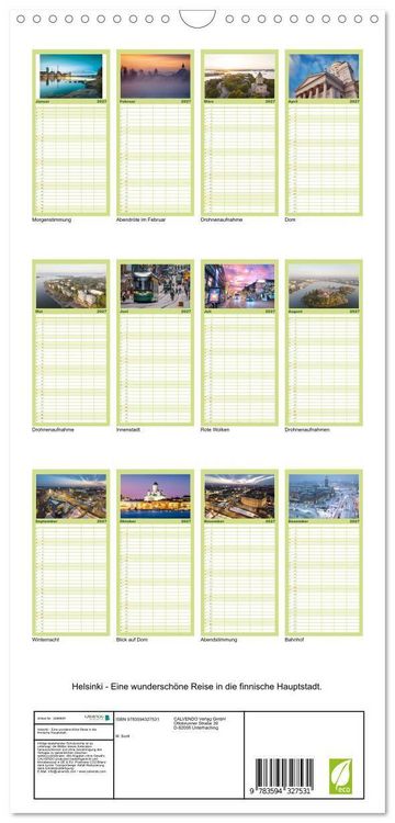 Produktbild: Familienplaner 2027 - Helsinki - Eine wundersch&ouml;ne Reise in die finnische Hauptstadt. mit 5 Spalten (Wandkalender, 21 x 45 cm) CALVENDO