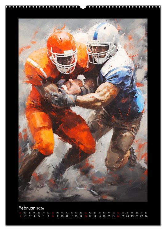 Produktbild: American Football. Paintings (Wandkalender 2026 DIN A2 hoch), CALVENDO Monatskalender