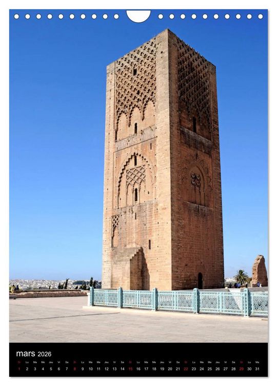 Produktbild: Collection MAROC RABAT (Calendrier mural 2026 DIN A4 horizontal), CALVENDO calendrier mensuel