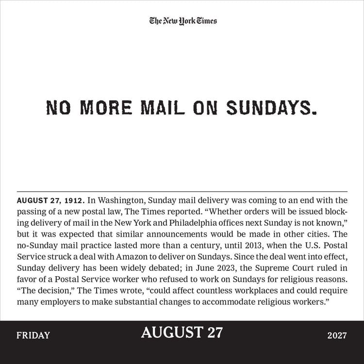 Produktbild: The New York Times Headlines in History Page-A-Day&reg; Calendar 2027