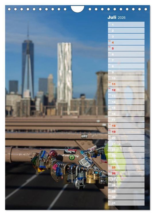 Produktbild: New York City Geburtstagskalender (Wandkalender 2026 DIN A4 hoch), CALVENDO Monatskalender