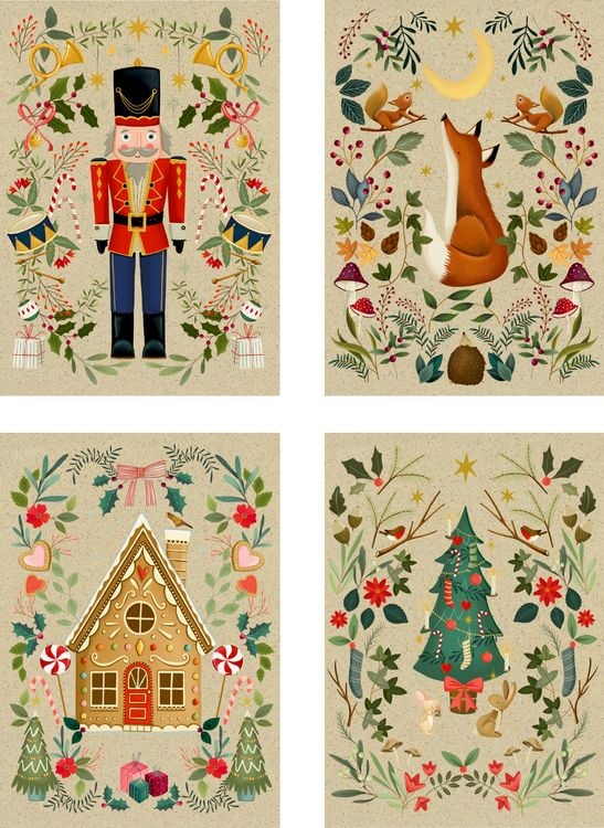 Produktbild: A5-Graspapier-Adventskalender &ndash; Weihnachtszauber