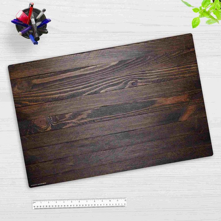 Produktbild: Cover-your-desk Schreibtischunterlage f&uuml;r Kinder und Erwachsene Holzoptik dunkelbraun, aus hochwertigem Vinyl , 60 x 40 cm