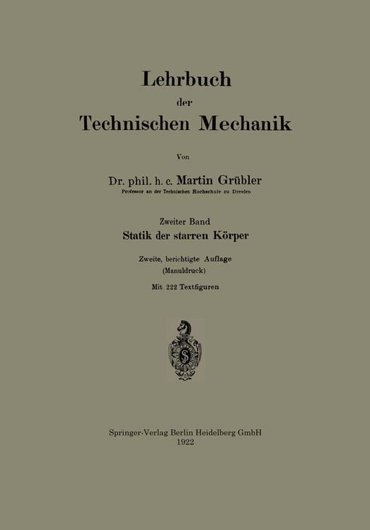 Produktbild: Lehrbuch der Technischen Mechanik