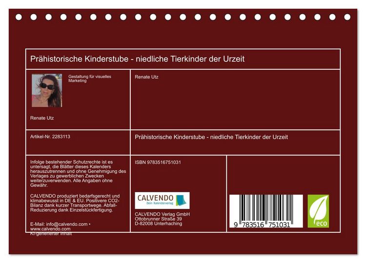 Produktbild: Pr&auml;historische Kinderstube - niedliche Tierkinder der Urzeit (Tischkalender 2027 DIN A5 quer), CALVENDO Monatskalender