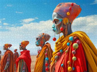 Produktbild: CALVENDO Puzzle Surrealismus trifft Massai-Kultur | 2000 Teile Lege-Gr&ouml;&szlig;e 90x67cm Foto-Puzzle f&uuml;r gl&uuml;ckliche Stunden