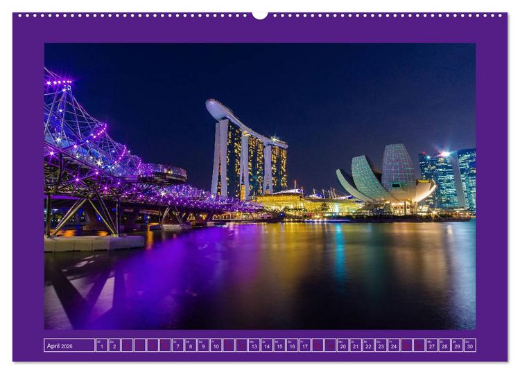 Produktbild: Metropolen - Asiens sch&ouml;nste St&auml;dte bei Nacht (hochwertiger Premium Wandkalender 2026 DIN A2 quer), Kunstdruck in Hochglanz