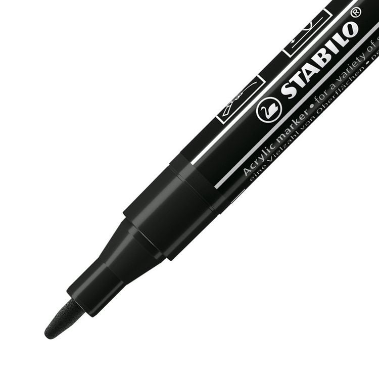 Produktbild: STABILO Acrylmarker, FREE Acrylic T100, Strichbreite 1-2 mm, schwarz