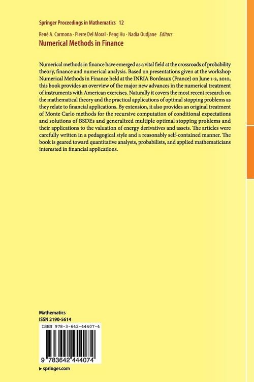 Produktbild: Numerical Methods in Finance