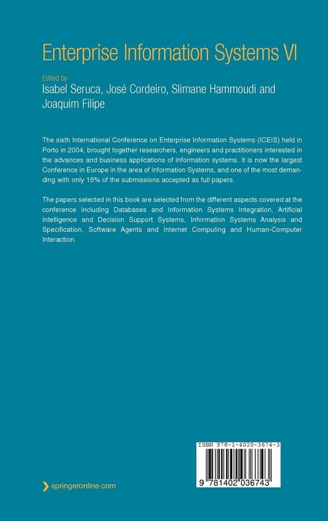 Produktbild: Enterprise Information Systems VI