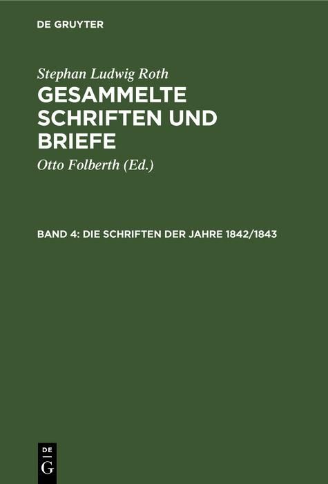 Produktbild: Die Schriften der Jahre 1842/1843