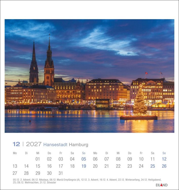 Produktbild: Hansestadt Hamburg Postkartenkalender 2027