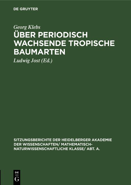 Produktbild: &Uuml;ber periodisch wachsende tropische Baumarten
