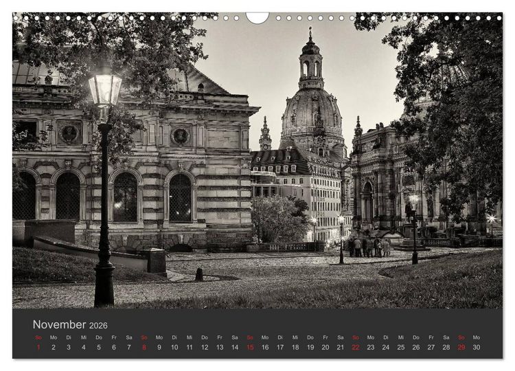 Produktbild: Dresden Schwarz Weiss 2026 (Wandkalender 2026 DIN A3 quer), CALVENDO Monatskalender