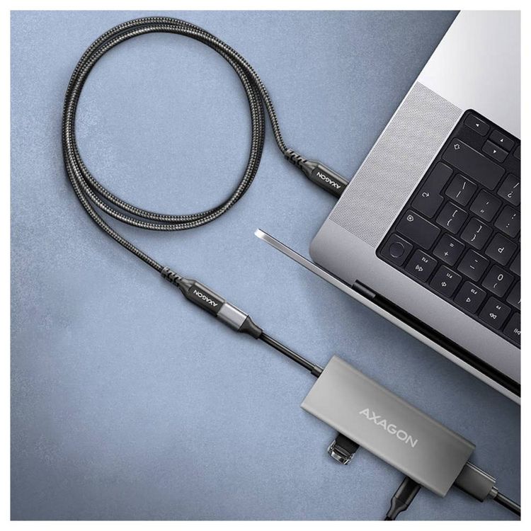 Produktbild: AXAGON USB-C&reg; Kabel USB 3.2 Gen2 USB-C&reg; Buchse, USB-C&reg; Stecker 0.5 m gesleeved BUCM32-CF05AB