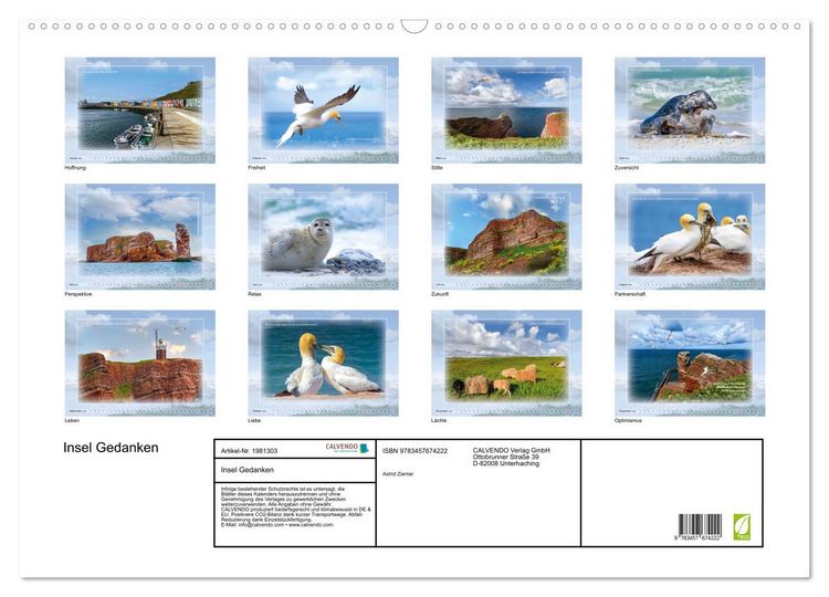 Produktbild: Insel Gedanken (Wandkalender 2026 DIN A2 quer), CALVENDO Monatskalender