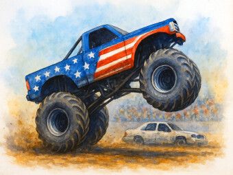 Produktbild: CALVENDO Puzzle Zwei R&auml;der, ein Herzschlag - Monstertruck | 1000 Teile Lege-Gr&ouml;&szlig;e 64x48cm Foto-Puzzle f&uuml;r gl&uuml;ckliche Stunden