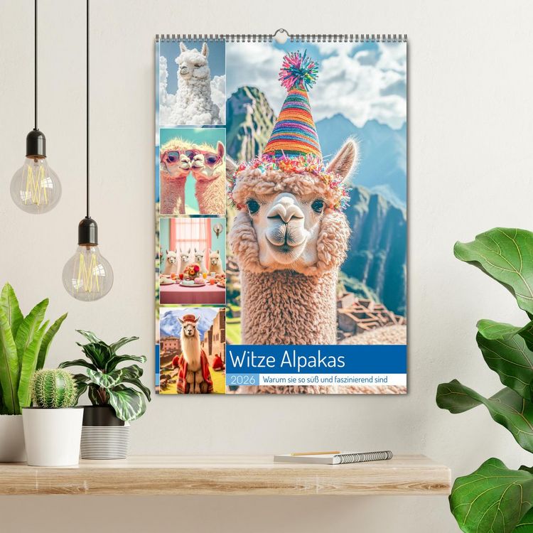 Produktbild: Witzige Alpakas (Wandkalender 2026 DIN A2 hoch), CALVENDO Monatskalender