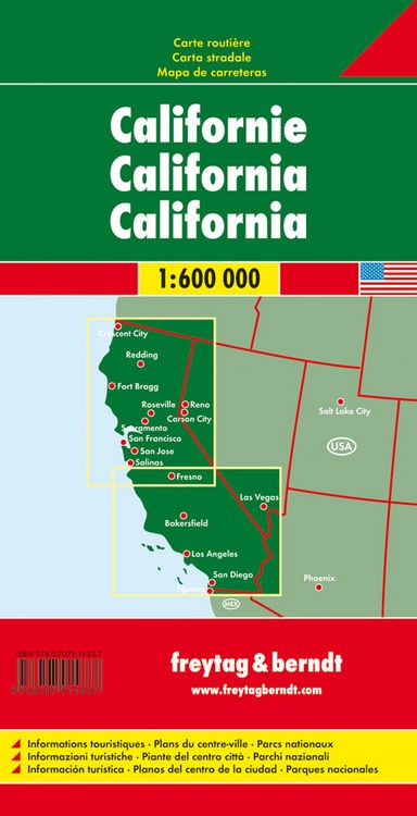 Produktbild: Kalifornien, Autokarte 1:600.000