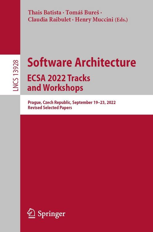 Produktbild: Software Architecture. ECSA 2022 Tracks and Workshops