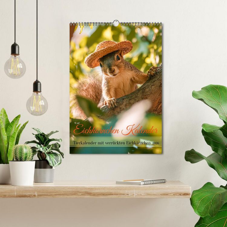 Produktbild: Eichh&ouml;rnchen Kalender - Tierkalender mit verr&uuml;ckten Eichk&auml;tzchen (Wandkalender 2026 DIN A3 hoch), CALVENDO Monatskalender