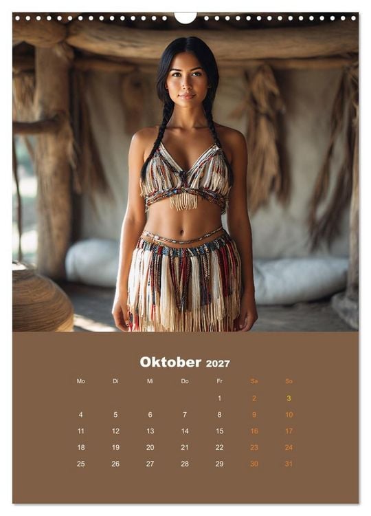 Produktbild: Indianische Sch&ouml;nheiten Kalender: Sinnliche Glamour Frauen in KI Kunst (Wandkalender 2027 DIN A3 hoch), CALVENDO Monatskalender