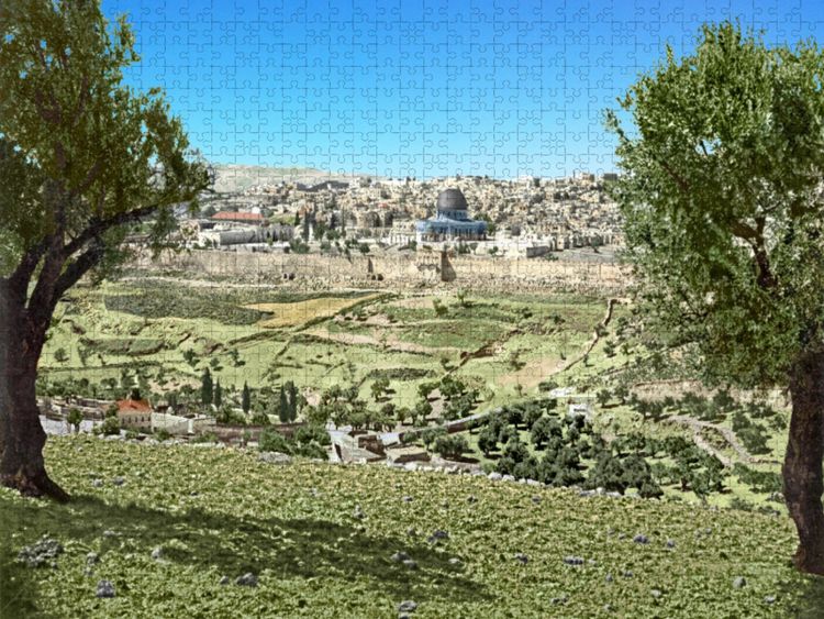 Produktbild: CALVENDO Puzzle Heiliges Land - Jerusalem vom Berg Gethsemane aus um 1900 | 1000 Teile Lege-Gr&ouml;&szlig;e 64x48cm Foto-Puzzle f&uuml;r gl&uuml;ckliche Stunden