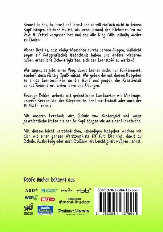 Produktbild: Lerndoof - Dein praktischer Lernkompass: So wird Lernen zum Kinderspiel - mit Mindmaps, Kerzenliste, K&ouml;rperroute, Loci-Technik und Co.