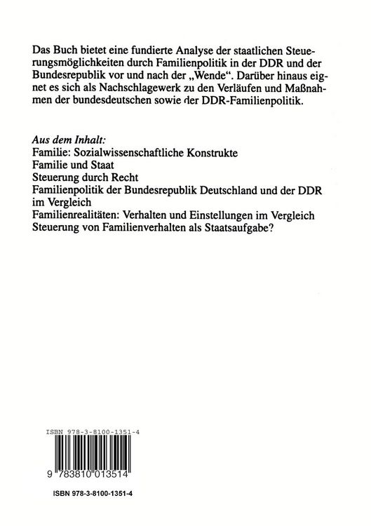 Produktbild: Familie und staatliches Handeln