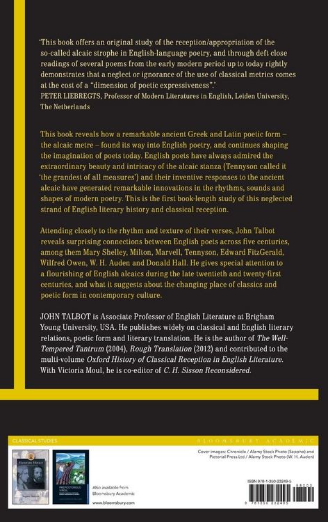 Produktbild: The Alcaic Metre in the English Imagination