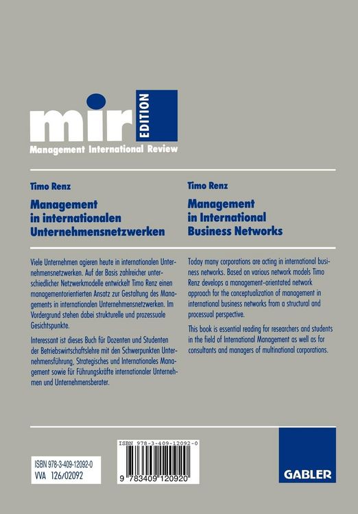 Produktbild: Management in internationalen Unternehmensnetzwerken