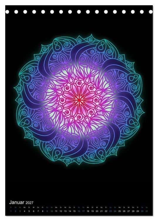 Produktbild: Mandala-Kalender 2027 (Tischkalender 2027 DIN A5 hoch), CALVENDO Monatskalender