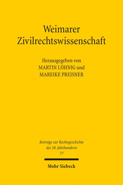 Produktbild: Weimarer Zivilrechtswissenschaft