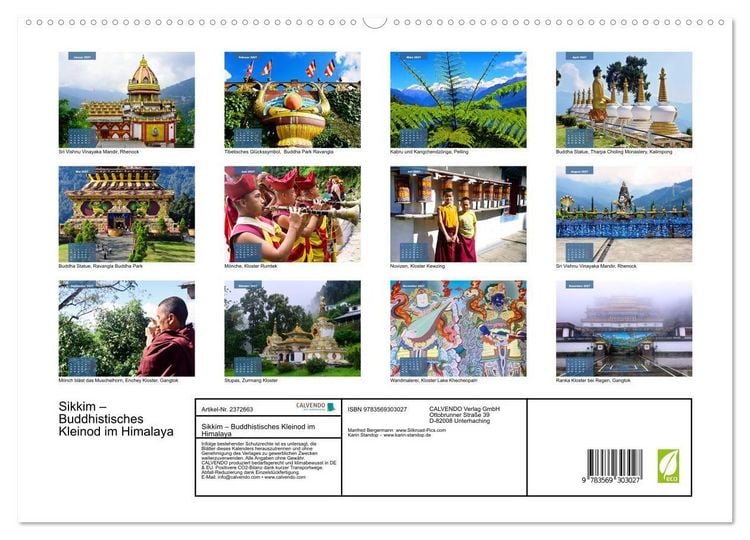 Produktbild: Sikkim &ndash; Buddhistisches Kleinod im Himalaya (hochwertiger Premium Wandkalender 2027 DIN A2 quer), Kunstdruck in Hochglanz
