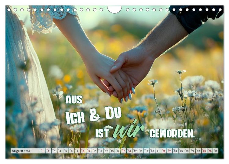 Produktbild: HERZENSSACHE Liebe und Dankbarkeit schenken (Wandkalender 2026 DIN A4 quer), CALVENDO Monatskalender