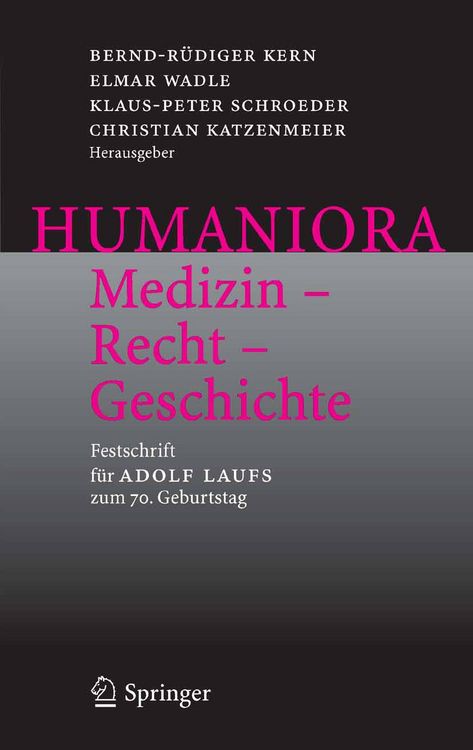 Produktbild: Humaniora: Medizin - Recht - Geschichte