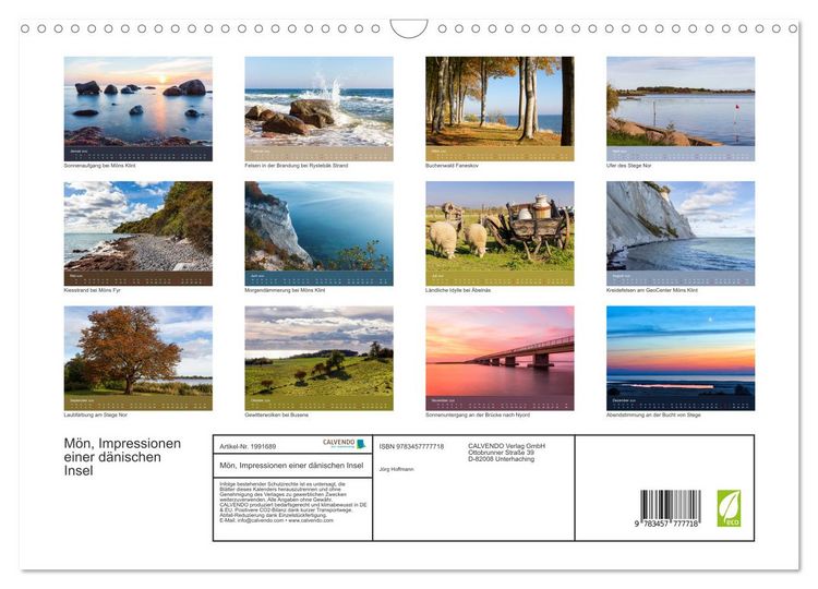 Produktbild: M&ouml;n, Impressionen einer d&auml;nischen Insel (Wandkalender 2026 DIN A3 quer), CALVENDO Monatskalender