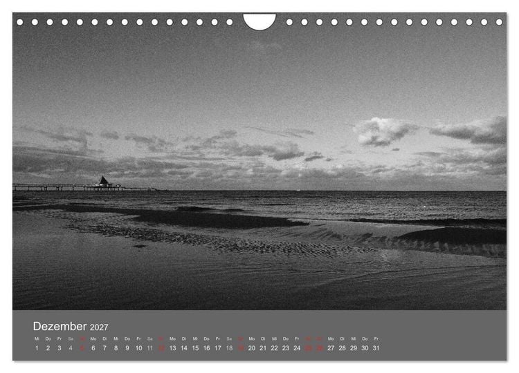 Produktbild: Ostsee - von schwarz bis wei&szlig; (Wandkalender 2027 DIN A4 quer), CALVENDO Monatskalender