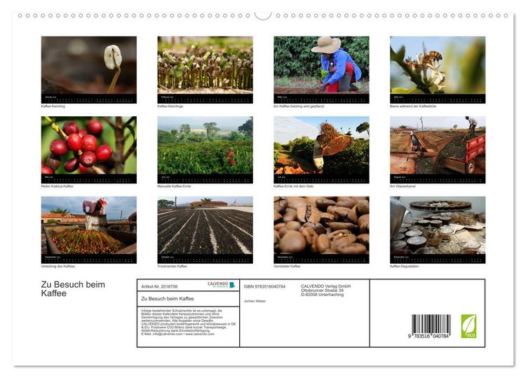 Produktbild: Zu Besuch beim Kaffee (hochwertiger Premium Wandkalender 2026 DIN A2 quer), Kunstdruck in Hochglanz
