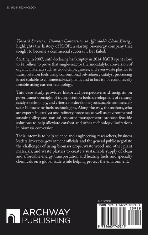 Produktbild: Toward Success in Biomass Conversion to Affordable Clean Energy